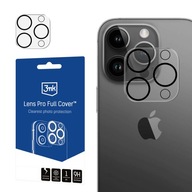 Szkło 9H na aparat do iPhone 15 Pro / 15 Pro Max - 3mk Lens Pro Full Cover