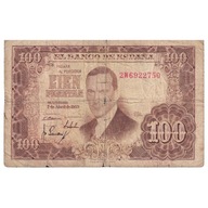 Hiszpania, 100 Pesetas, 1953, 1953-04-07, KM:145a,