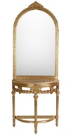 Zlatý Toaletný stolík so zrkadlom Baroková konzola Stôl