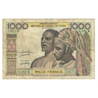 Banknot, Kraje Afryki Zachodniej, 1000 Francs, KM:
