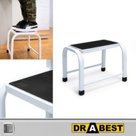 Podložka, taburetka, stolička, pracovný schodík bielo- čierny 1 stupeň DRABEST