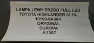 light left front FULL LED TOYOTA HIGHLANDER IV 19- original 10100-8A06K