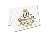 ZAPROSZENIE NA 60 URODZINY BIAŁE LUX IMPREZA PRZYJĘCIE PARTY + KOPERTA