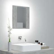Kúpeľňová skrinka so zrkadlom a LED sivá betónová 40x12x45 cm