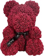 ROSE BEAR MIŚ Z RÓŻ 40cm- BORDOWY