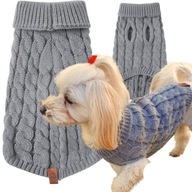 SWETEREK dla psa ubranko SZARY sweter z golfem LUI rozm L