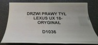 Tür rechts heck LEXUS UX 18- Original