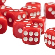 50 x 12mm Opaque Six Sided Spot Dice Games D6