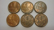 Zestaw 6 x moneta 1 grosz 1936 -1939 Polska II RP MENNICZE