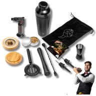 FÜSTÖLŐ SZETT WHISKY SMOKER FA CSAPOS SHAKER SZETT