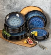 LUBIANA Ebédlő Szett 4 Tengelyes Tányér Szett 12 db-os COSMOS