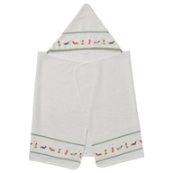 DROMSLOTT Ręcznik dziecięcy z kapturem, wzór w szczeniaki/biały, 60x125 cm