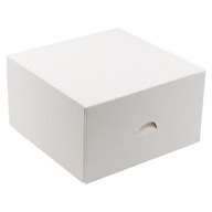 Pudełko na tort ciasto karton zamykany Biały tektura lita 26x26x12cm