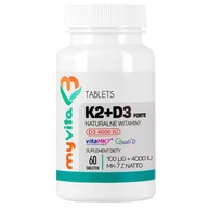 MyVita Vitamín K2 100mcg + D3 4000 IU, 60tabl.