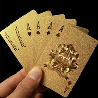Zlaté hracie karty vodotesná konštrukcia odolné použitie zlatý plast