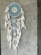 Álomfogó tripla horgolt boho dekoráció amulett tökéletes ajándék 22cm