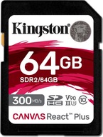 Karta Kingston Canvas React Plus SDXC 64 GB Class 10 UHSII/U3 V90