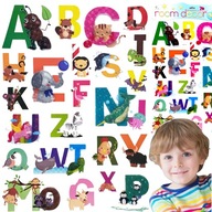 3D FALMATRICÁK GYEREKEKNEK ÁBÉCÉ ÁLLATOK SZOBA DEKORÁCIÓ FALRA