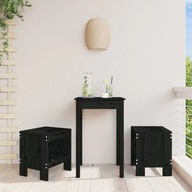 Záhradné stoličky 2 ks čierne 40x36x45 cm borovicové drevo