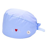 Czapka unisex do pracy z opaską przeciwpotną i wiązaniem na plecach w kolorze Baby Blue