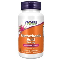 NOW Pantothenic Kyselina pantoténová Vitamín B5 500mg