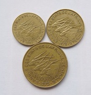 N26/ AFRYKA CENTRALNA 5,10,25 FRANCS 1975 1983 OD 1 ZŁ