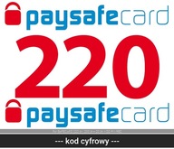 PAYSAFECARD 220 zł ( 200 zł + 20 zł) KOD PIN PSC