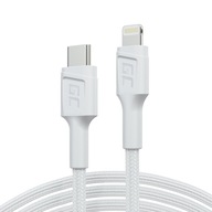 Biały Kabel GC USB-C - Lightning do iPhone PD 27W 1m z MFi