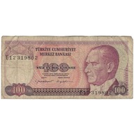 Banknot, Turcja, 100 Lira, 1970, 1970-01-14, KM:19