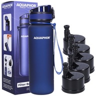 Filtračná fľaša Aquaphor City 0,5 l tmavo modrá + 2× Filtračná vložka do fľaše Filtre City 2 ks