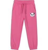 Spodnie dresowe dziecięce dziewczęce bawełniane Miś panda różowe 128 Endo