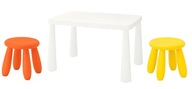 IKEA MAMMUT Konferenčný stolík biely + 2 detské stoličky