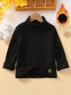 SHEIN SWETER DZIECIĘCY CZARNY OCIEPLANY 104CM 149