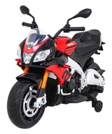 APRILIA TUONO V4 MOTOR NA AKUMULATOR DLA DZIECI CZERWONY + PANEL MP3 + KÓŁK