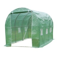 Tunel foliowy 6 m² 300 x 200 cm zielony 2×3 okienka szklarnia cieplarnia