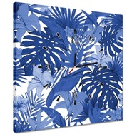 Hodiny 40x40 Classic Blue Monstera