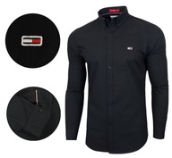 Tommy Hilfiger Pánska košeľa Čierna Casual SLIM FIT 100% Bavlna veľ. XL