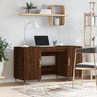 Písací stôl hnedý dub 140x50x75 cm materiál drevo