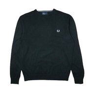 FRED PERRY Sweterek Męski Czarny Logowany r. M