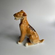 Airedale Terrier figurka porcelanowa psa pies retro vintage Łomonosow