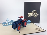 Duży Traktor Kartka 3D Urodziny Dzień Dziecka Dzień Ojca Dzień Dziadka WOW