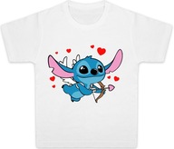 T-SHIRT KOSZULKA DZIECIĘCA BAWEŁNIANA LILO STICH SERCE R-110 122 A557