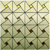 Hliníková samolepiaca doska Mozaika Zlato s kamienkami 30x30x0,3 cm
