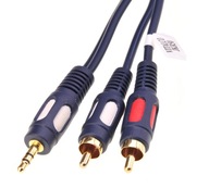 Kabel mini Jack 3,5 stereo/2xRCA 1,0m ŁEZKA GOLD