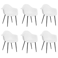 Stoličky, 6 ks, biele, PP