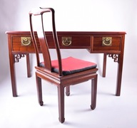 Duże biurko z krzesłem stan idealny Chiny XX wiek 128x76x80 cm