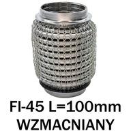 ZŁĄCZE SZYDEŁKOWE ŁĄCZNIK ELASTYCZNY FI-45 L=100mm - WZMACNIANE NIERDZEWNE