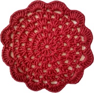 horgolt alátét 6 db - RUBIN szín 10cm