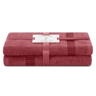 Komplet ręczników miękka bawełna 2 szt róż