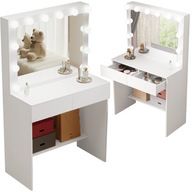 KOZMETIKAI SMINK FÉSÜLKÖDŐASZTAL LED TÜKÖRREL MODERN GLAMOUR LOFT